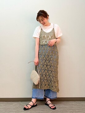 「khaki」｜ルクールブラン京都ポルタ店スタッフさん（レディース・162cm）の夏コーディネート