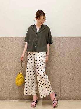 「khaki」｜ルクールブラン京都ポルタ店スタッフさん（レディース・162cm）の夏コーディネート