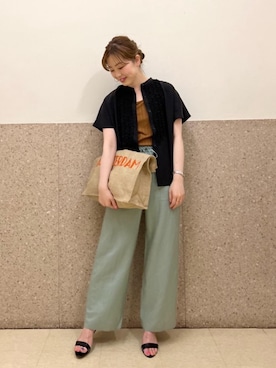 ルクールブラン京都ポルタ店スタッフさん（レディース・162cm）の夏コーディネート