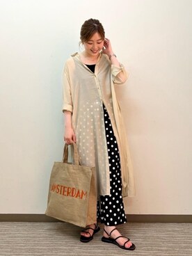 ルクールブラン京都ポルタ店スタッフさん（レディース・162cm）の夏コーディネート