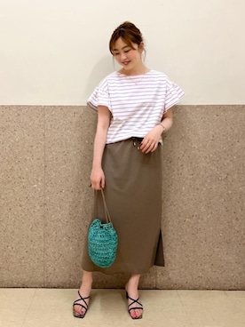 ルクールブラン京都ポルタ店スタッフさん（レディース・162cm）の夏コーディネート