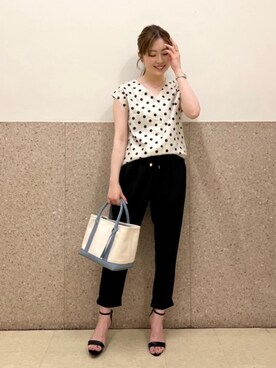 ルクールブラン京都ポルタ店スタッフさん（レディース・162cm）の夏コーディネート