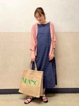 ルクールブラン京都ポルタ店スタッフさん（レディース・162cm）の夏コーディネート