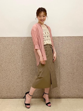 「khaki」｜ルクールブラン京都ポルタ店スタッフさん（レディース・162cm）の夏コーディネート