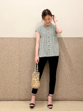 ルクールブラン京都ポルタ店スタッフさん（レディース・162cm）の夏コーディネート