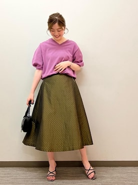 「khaki」｜ルクールブラン京都ポルタ店スタッフさん（レディース・162cm）の夏コーディネート
