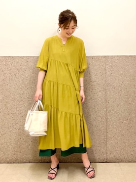 ルクールブラン京都ポルタ店スタッフさん（レディース・162cm）の夏コーディネート