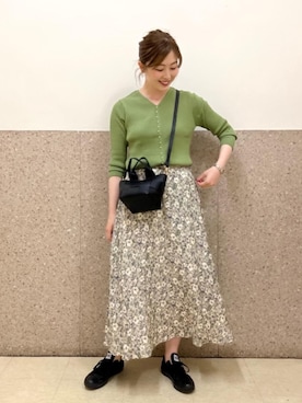 ルクールブラン京都ポルタ店スタッフさん（レディース・162cm）の夏コーディネート
