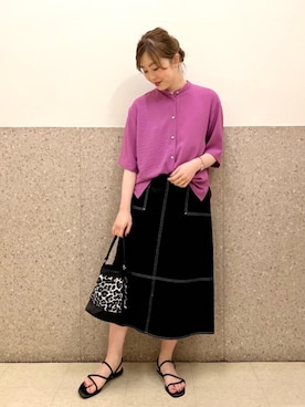 ルクールブラン京都ポルタ店スタッフさん（レディース・162cm）の夏コーディネート
