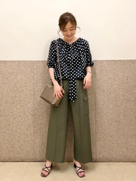 「khaki」｜ルクールブラン京都ポルタ店スタッフさん（レディース・162cm）の夏コーディネート