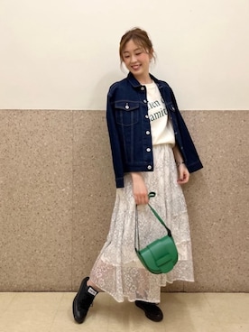 ルクールブラン京都ポルタ店スタッフさん（レディース・162cm）の夏コーディネート