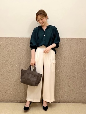 ルクールブラン京都ポルタ店スタッフさん(レディース・162cm)の夏コーディネート