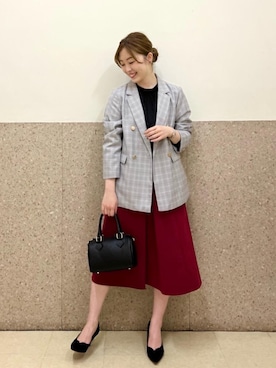「gray」｜ルクールブラン京都ポルタ店スタッフさん（レディース・162cm）の夏コーディネート