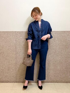 ルクールブラン京都ポルタ店スタッフさん（レディース・162cm）の秋コーディネート