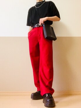 「PARKS TOKYO SELECT（パークストウキョウセレクト）のレザーベルト（ベルト）」を使った、KaiTo さん（メンズ・172cm）の夏コーディネート