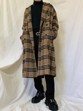 「PARKS TOKYO SELECT（パークストウキョウセレクト）のレザーベルト（ベルト）」を使った、KaiTo さん（メンズ・172cm）の冬コーディネート