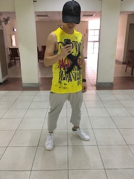 「ROEN（ロエン）のアイテム（帽子）」を使った、S.W.  Researchさん（メンズ・172cm）の夏コーディネート