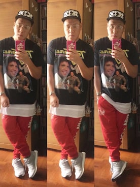 「KTZ（ケイティーゼット）のアイテム（帽子）」を使った、Edimundson さん（メンズ・180cm）の夏コーディネート