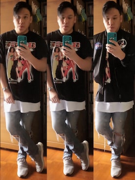 「menswear」｜「アイテム（MA-1）」を使った、Edimundson さん（メンズ・180cm）の冬コーディネート