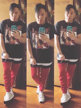 「HOMAGE（オマージュ）のアイテム」を使った、Edimundson さん（メンズ・180cm）の夏コーディネート