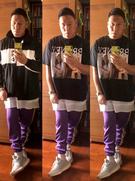 「FILA（フィラ）のアイテム（スタジャン）」を使った、Edimundson さん（メンズ・180cm）の春コーディネート
