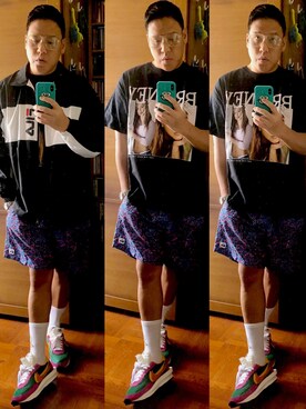 「FILA（フィラ）のアイテム（スタジャン）」を使った、Edimundson さん（メンズ・180cm）の春コーディネート