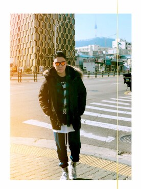 「oversize」｜「アイテム（ミリタリージャケット）」を使った、Edimundson さん（メンズ・180cm）の秋コーディネート