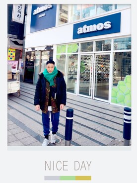 「H&M（エイチ・アンド・エム）のアイテム（ミリタリージャケット）」を使った、Edimundson さん（メンズ・180cm）の秋コーディネート