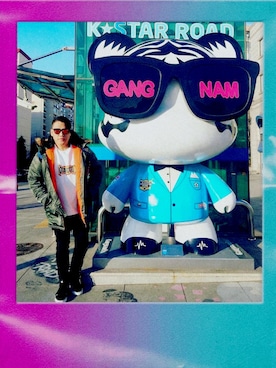 「oversize」｜「アイテム（ミリタリージャケット）」を使った、Edimundson さん（メンズ・180cm）の冬コーディネート