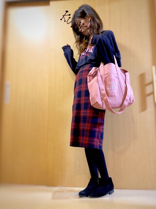 【新品タグ付】tumugu ツムグ チェックサスペンダースカート カーキ 販売 中ファッション - 【新品タグ付】tumugu ツムグ チェック