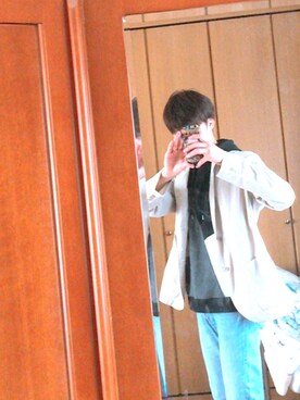 「インスタグラム」｜「アイテム（その他アウター）」を使った、けーいさん（メンズ・182cm）の秋コーディネート