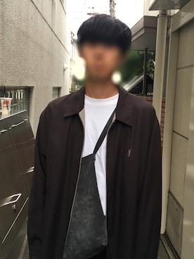 「原宿」｜「アイテム（スラックス）」を使った、やすたさん（メンズ・172cm）の冬コーディネート