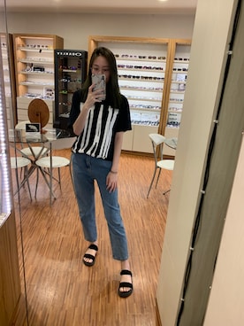 「sanuk（サヌーク）のアイテム（サンダル）」を使った、Dobbyさん（レディース・163cm）の夏コーディネート