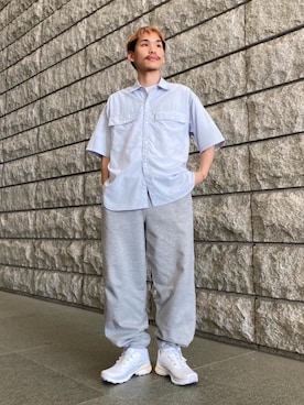 「MONKEY TIME（モンキータイム）のアイテム（スウェットパンツ）」を使った、YAMAMOTO SHOTAさん（メンズ・170cm）の春コーディネート