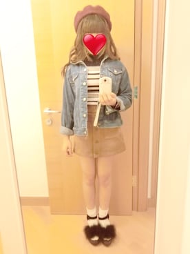 「one after another NICE CLAUP（ワンアフターアナザーナイスクラップ）のアイテム（ニットキャップ/ビーニー）」を使った、Christal Yeungさん（レディース・152cm）の冬コーディネート