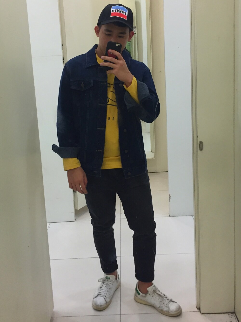 「summer、boy、street、streetstyle、streetfashion、casual、streetwear、cheap monday」｜「PADINIのアイテム（Tシャツ/カットソー、イエロー系）」を使った、iqmalさん（メンズ・167cm）の秋コーディネートの1枚目の写真