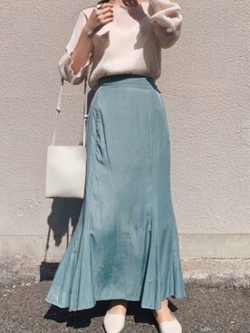 「archives（アルシーヴ）の楊柳長袖プルオーバー（Tシャツ/カットソー）」を使った、neneさん（レディース・154cm）の春コーディネート