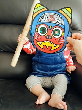 「節分」｜「アイテム（オールインワン・サロペット）」を使った、ゆずちゃんさん（キッズ・60cm）の冬コーディネート