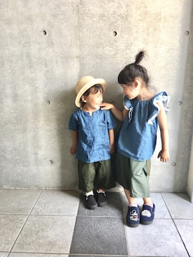 ☁︎雲とゆんちゃん☁︎さん（キッズ・110cm）の夏コーディネート