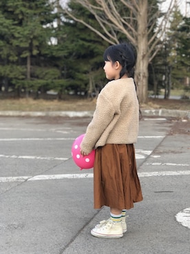 「ロンクスカート」｜「アイテム（その他）」を使った、☁︎雲とゆんちゃん☁︎さん（キッズ・110cm）の春コーディネート