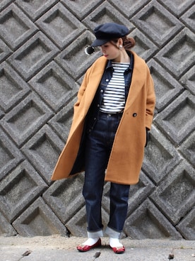 「SLY（スライ）の【ViVi11月号掲載】OWEN JW STRAIGHT-A（デニムパンツ）」を使った、yuniさん（レディース・155cm）の冬コーディネート