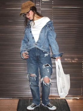 「No6（ナンバーシックス）のアイテム」を使った、yuniさん（レディース・155cm）の春コーディネート