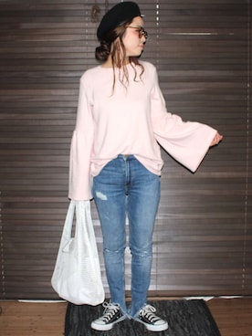 「No6（ナンバーシックス）のアイテム」を使った、yuniさん（レディース・155cm）の春コーディネート