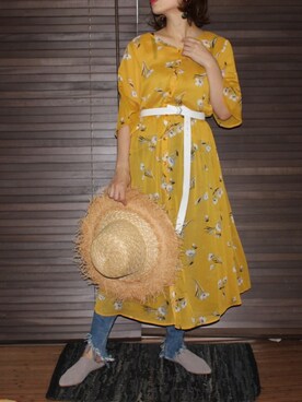 「united bamboo（ユナイテッドバンブー）のアイテム」を使った、yuniさん（レディース・155cm）の夏コーディネート