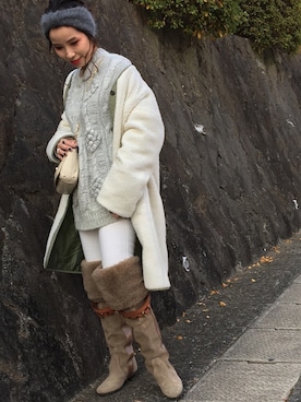 「Alpha Industries（アルファインダストリーズ）のアイテム（ブルゾン）」を使った、yuniさん（レディース・155cm）の冬コーディネート