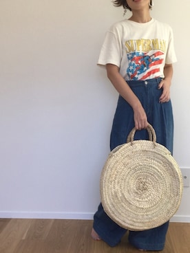 「SUPERMAN（スーパーマン）のアイテム」を使った、yuniさん（レディース・155cm）の夏コーディネート