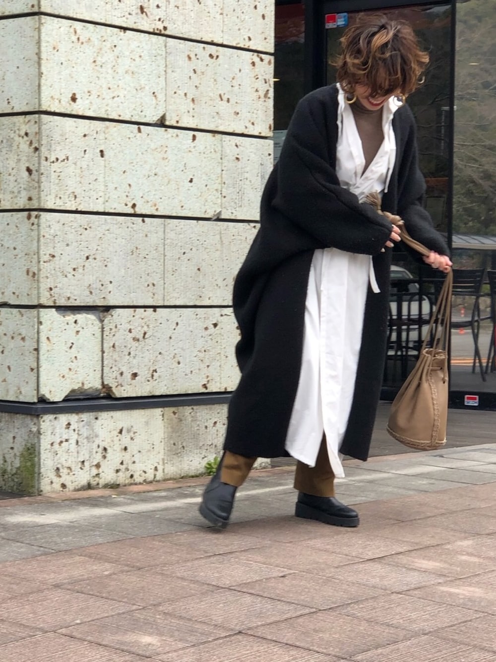 「大人カジュアル、低身長、きれいめカジュアル、お洒落さんとつながりたい、カジュアル、チビーズ✳︎、プチプラ」｜「UNIQLOのアイテム（トップス、ブラウン系）」を使った、yuniさん（レディース・155cm）の冬コーディネートの1枚目の写真