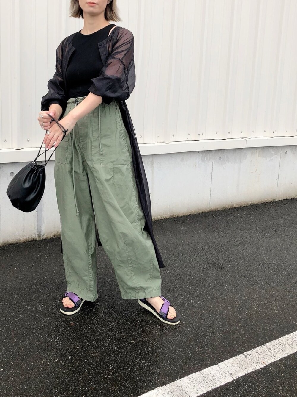 「大人カジュアル、夏コーデ、おしゃれさんと繋がりたい、カジュアル、プチプラコーデ、低身長コーデ」｜「Handmadeのkw_sl03 イヤーカフ（イヤリング、その他）」を使った、yuniさん（レディース・155cm）の夏コーディネートの1枚目の写真