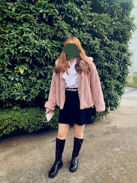 「paravion（パラビオン）のＫ/パールリボンベルト（ベルト、ホワイト系）」を使った、Kittyさん（レディース・160cm）の秋コーディネート