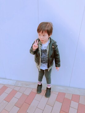 ライダースジャケットを使った 3歳男の子 の人気ファッションコーディネート Wear